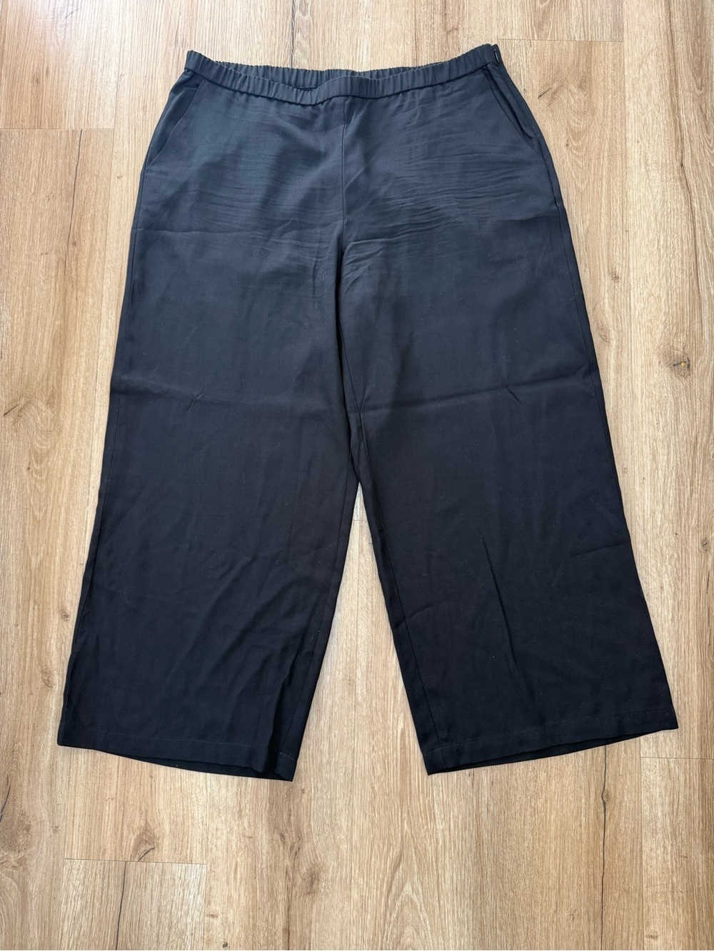 Eileen Fisher Wide Leg Ankle Pants Tencel Size L